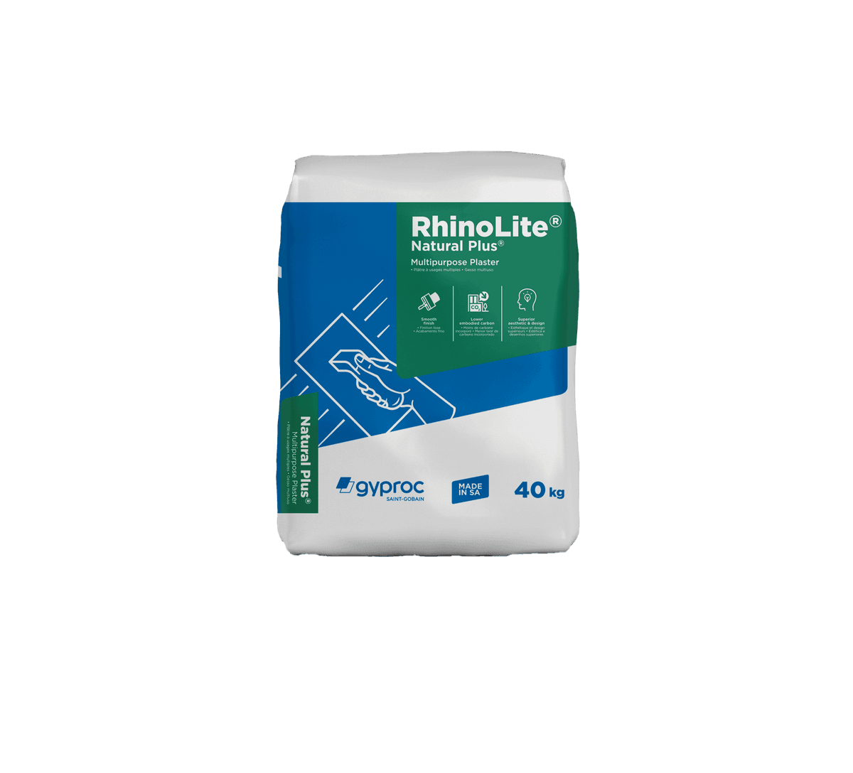 Gyproc RhinoLite Plaster Natural Plus 40kg