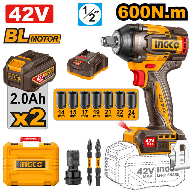 Ingco Wrench Inpact 42v Cordless