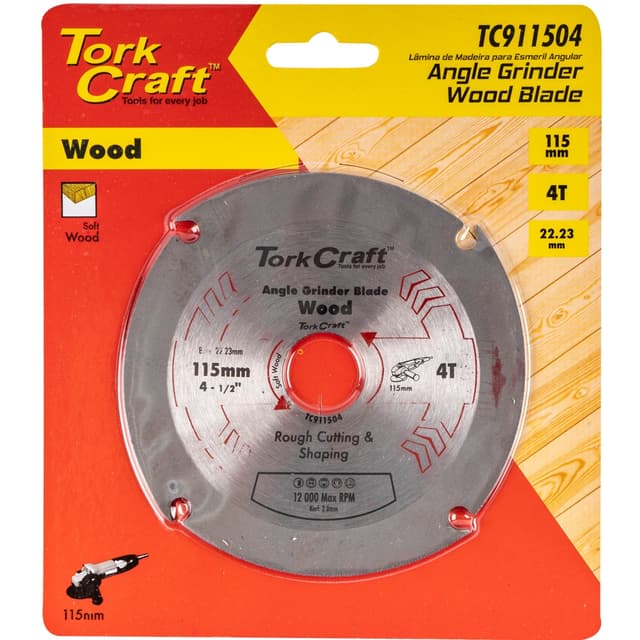 TORK CRAFT Cutting/Sawing Blade 4 Teeth 115mm X 22.23mm For Wood On Angle Gr