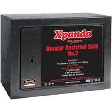 Xpanda Safe No 3 Burglar Resisit 375x275x195mm Hamm Blk