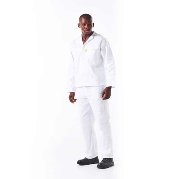 Dromex Workwear Suit Conti Dw-conti P/cotton Two/pc Wht(32)