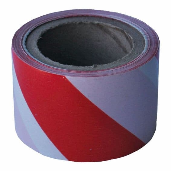 Atlantic Conversions Construction Safety Tape Barrier Red + White 75mmx500m