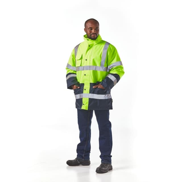 Dromex Rain Wear Jacket Wetpro 2tone Hi Viz Lime/navy (xl)