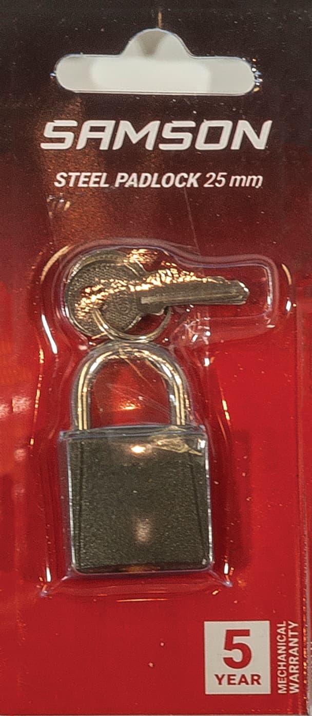SAMSON Padlock Steel 25mm