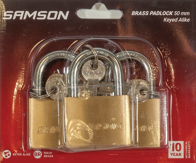 SAMSON Padlock Brass 50mm Ka Trio