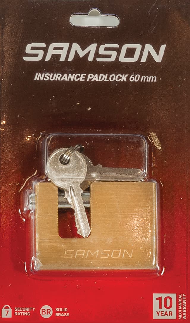 SAMSON P/lock Insur Brass 60mm