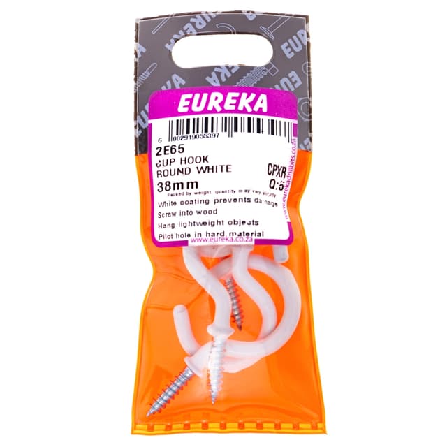 Eureka Home & General Hook Cup Round White 38mm Q:5