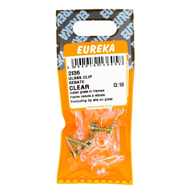 Eureka Home & General Clip Glass Rebate Clear Q:10
