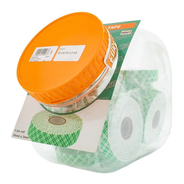 Eureka Must haves Tape Dbl Side Pe Foam 18x1.5mx3mm Q:1