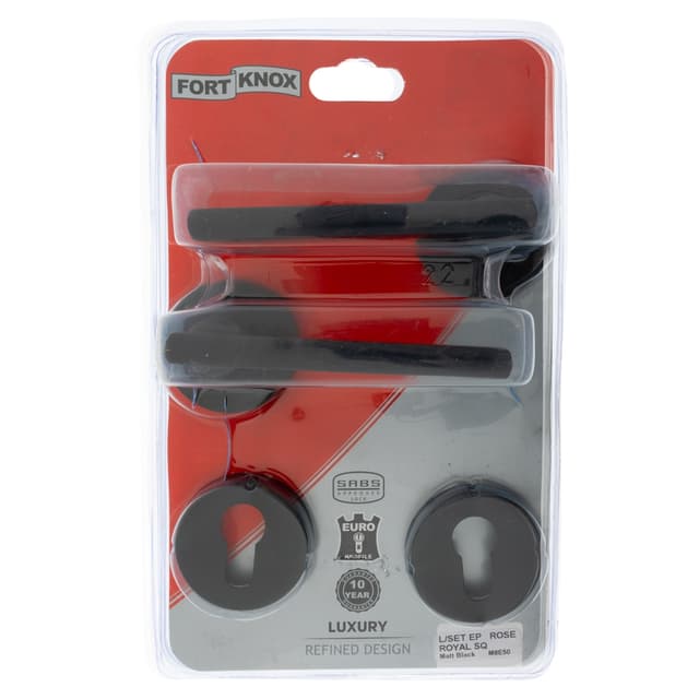 Fort Knox Locks Lockset Ep Rs Royal Sq Matt Black Q:1
