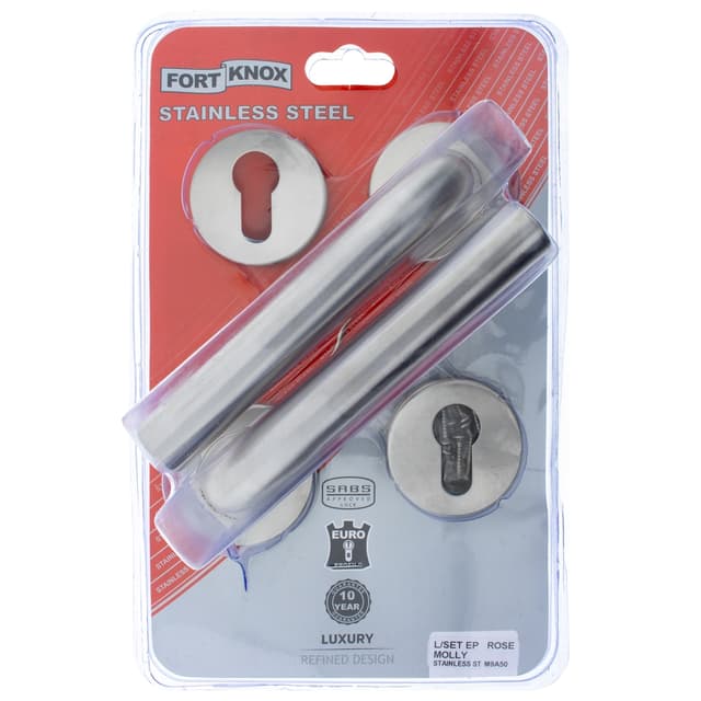 Fort Knox Locks Lockset Ep Rose Molly St/st Q:1