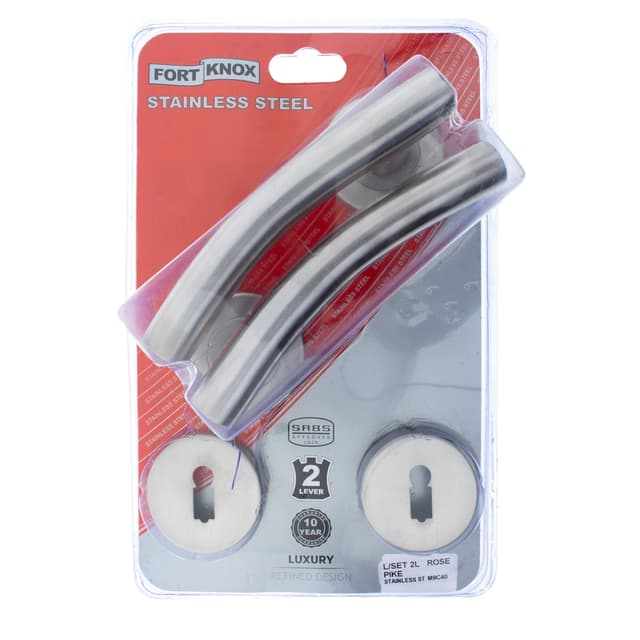 Fort Knox Locks Lockset 2l Rose Pike St/st Q:1