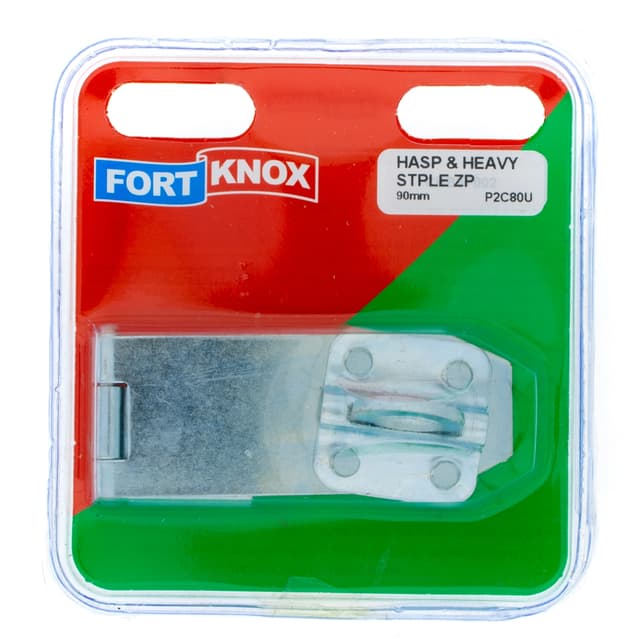 Fort Knox Padlocks Hasp & Heavy Stple Zp 90mm Q:1