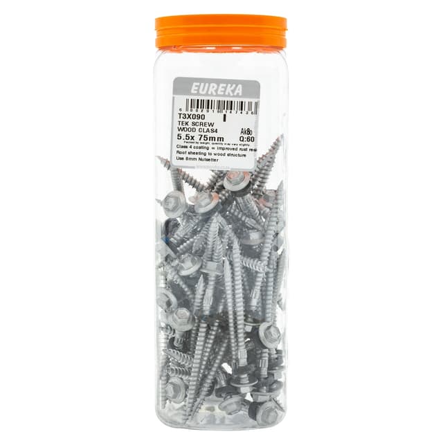 Eureka Roof & Metal Screw Tek Wood Clas4 5.5x 75mm Q:60