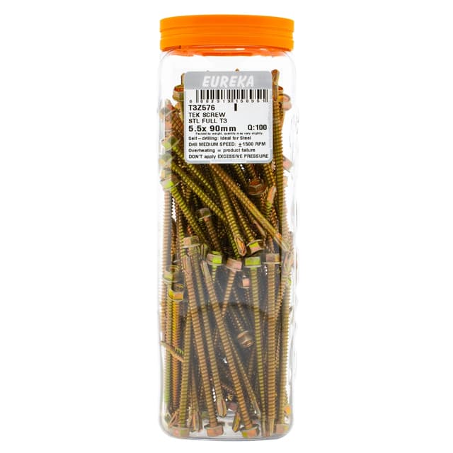 Eureka Roof & Metal Screw Tek Stl Full T3 5.5x 90mm Q:100