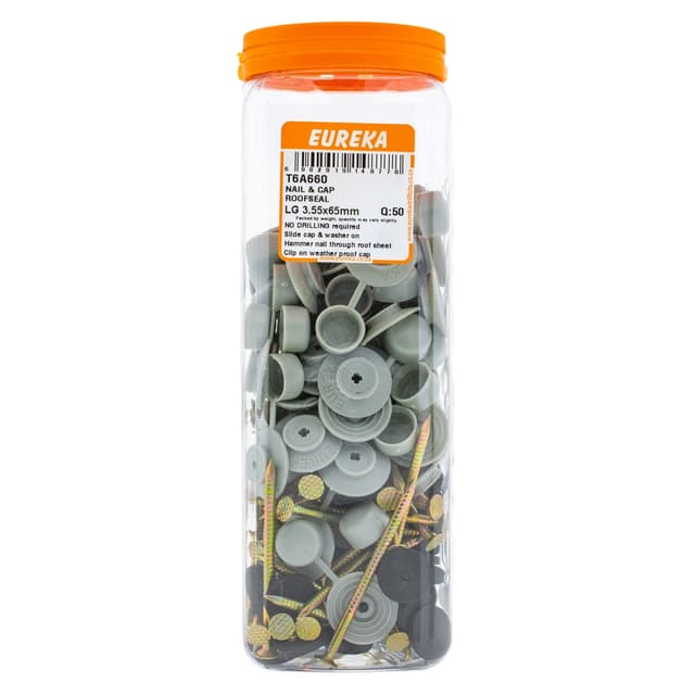 Eureka Roof Nail & Cap Roofseal Lg 3.55x 65mm Q:50