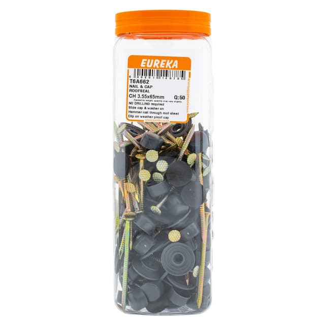 Eureka Roof Nail & Cap Roofseal Ch 3.55x 65mm Q:50