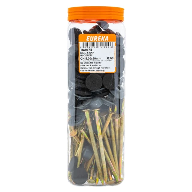Eureka Roof Nail & Cap Roofseal Ch 5.00x 90mm Q:50