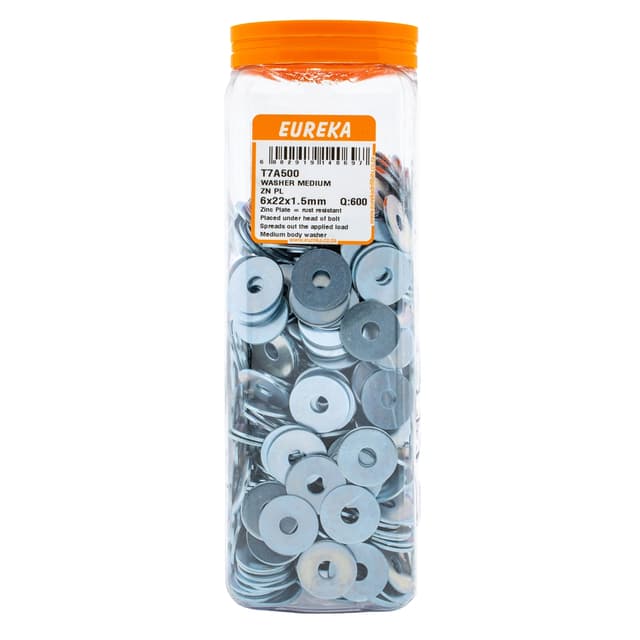 Eureka Nuts & Washers Washer Medium Zn Pl 6x22x1.5mm Q:600