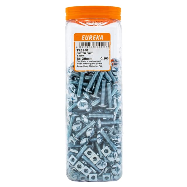 Eureka Nuts & Bolts Bolt Nut Gutter 6x 30mm Q:200