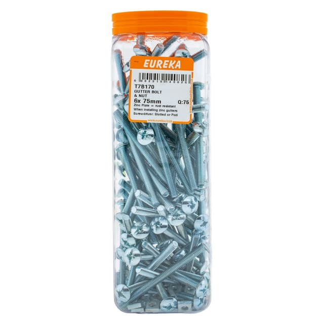 Eureka Nuts & Bolts Bolt Nut Gutter 6x 75mm Q:75