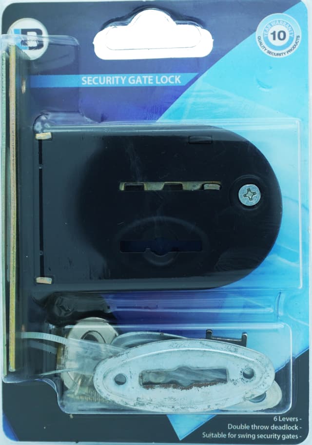 L&B Gate Lock Security Round Black Blister