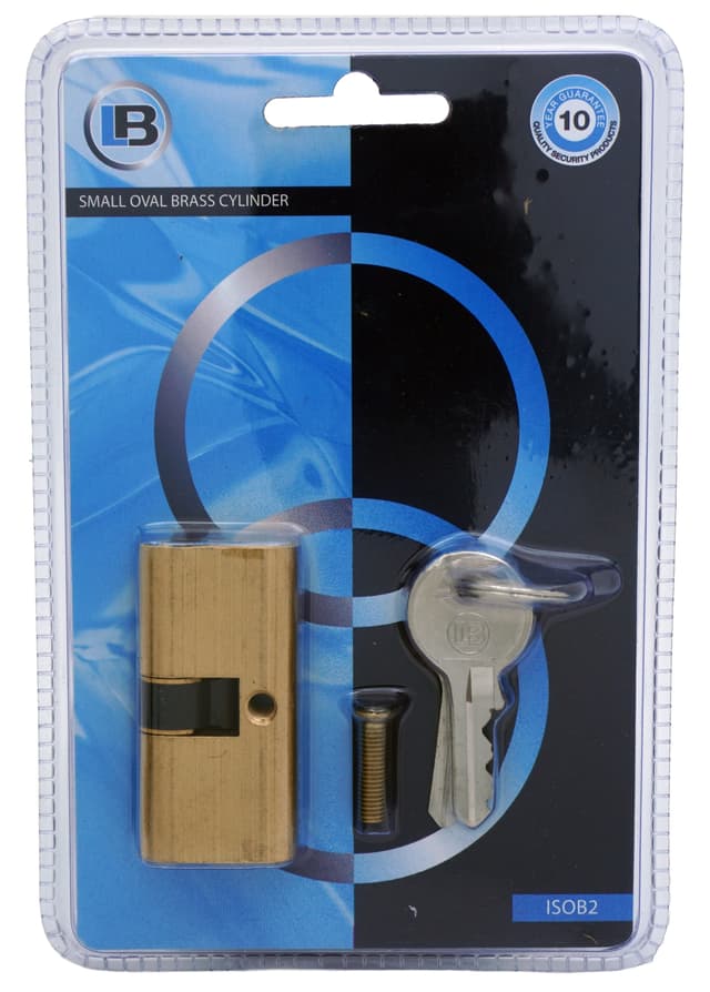 L&B Door Locks Lock Cylinder Small Oval Solid Brass