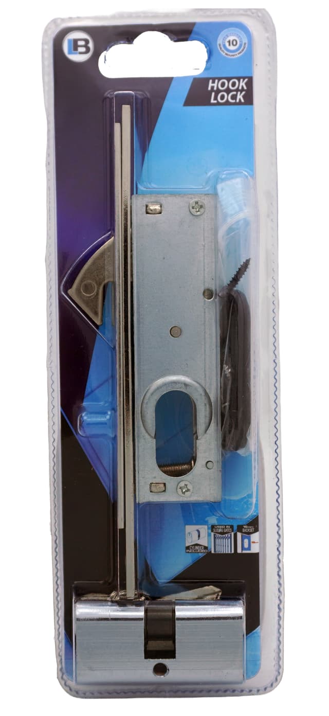 L&B Gate Lock Hook & Cylinder 15mm