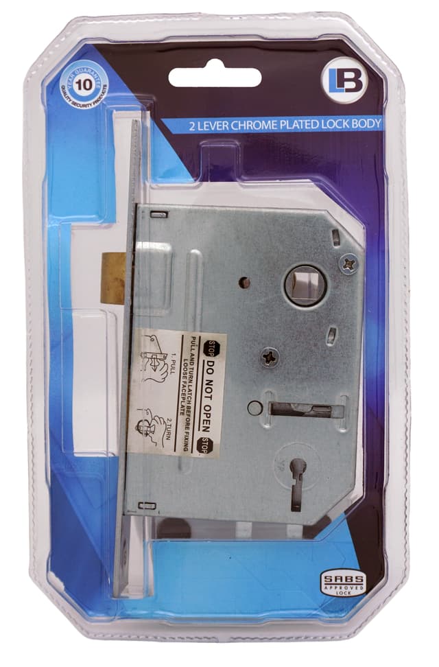 L&B Door Locks Lock Mortise Aztec 2l Chrome Plated Blister Sabs