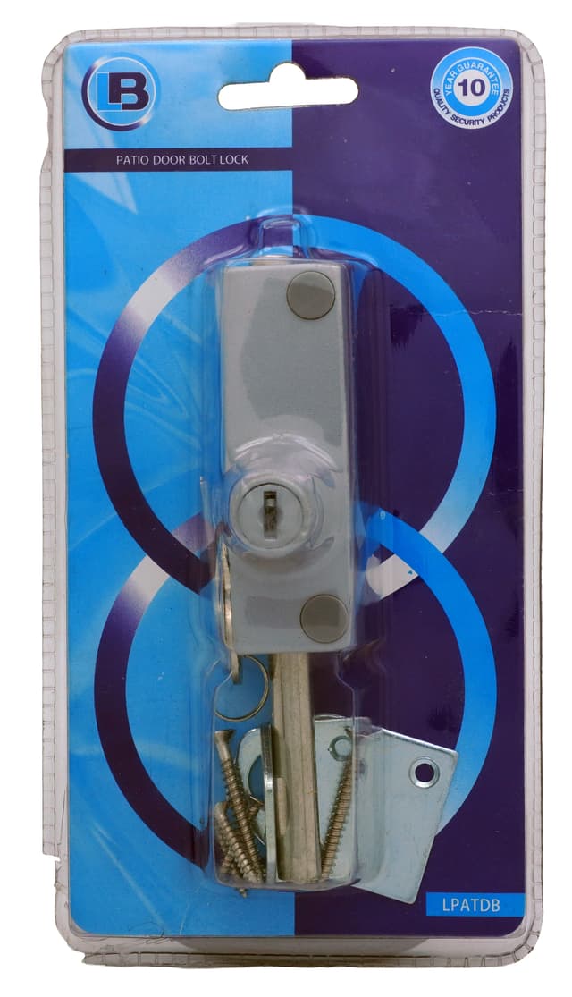 L&B Door Locks Lock Patio Dead Bolt Chrome