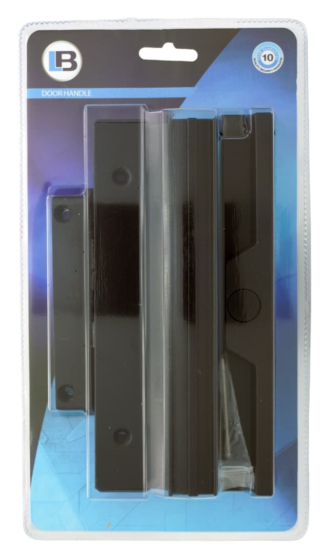 L&B Door Locks Lock Sliding Patio Handle Black Blister