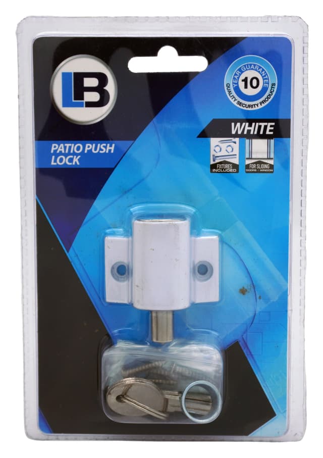L&B Door Locks Lock Push Patio White