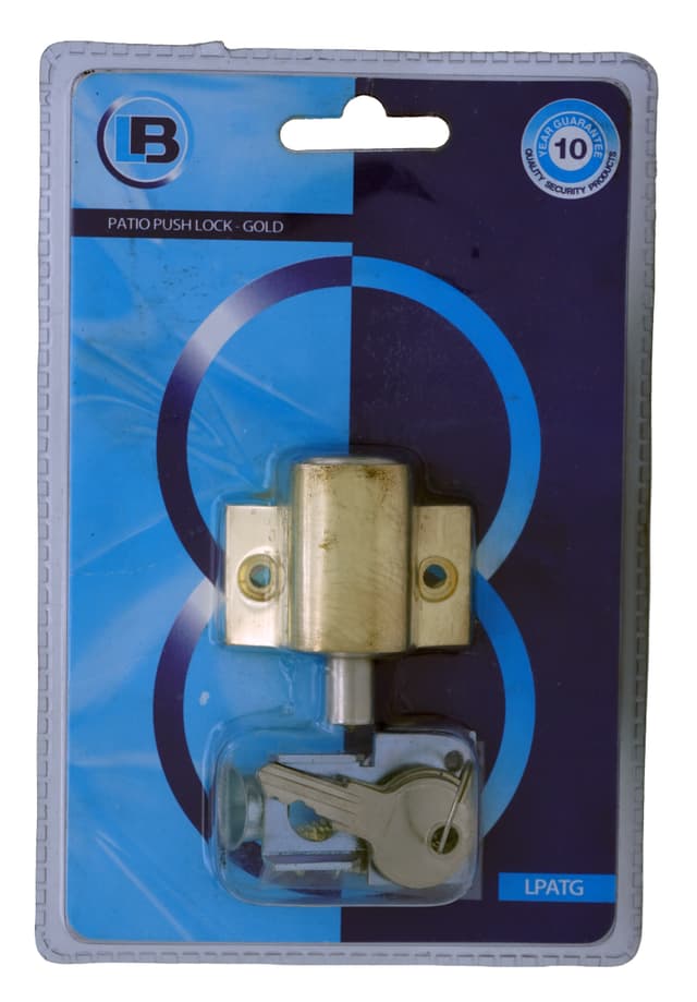L & B Security Wholesalers L&B Lock Patio Door Gold