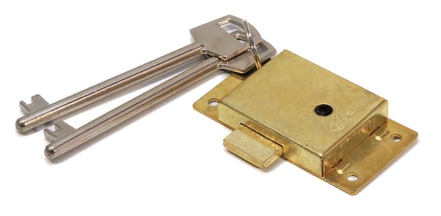 FAST Ironmongery Cupboard Lock Brass Plated 53mm (1)