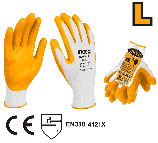 Ingco Skillcraft Glove Nitrile Palm Sz:l
