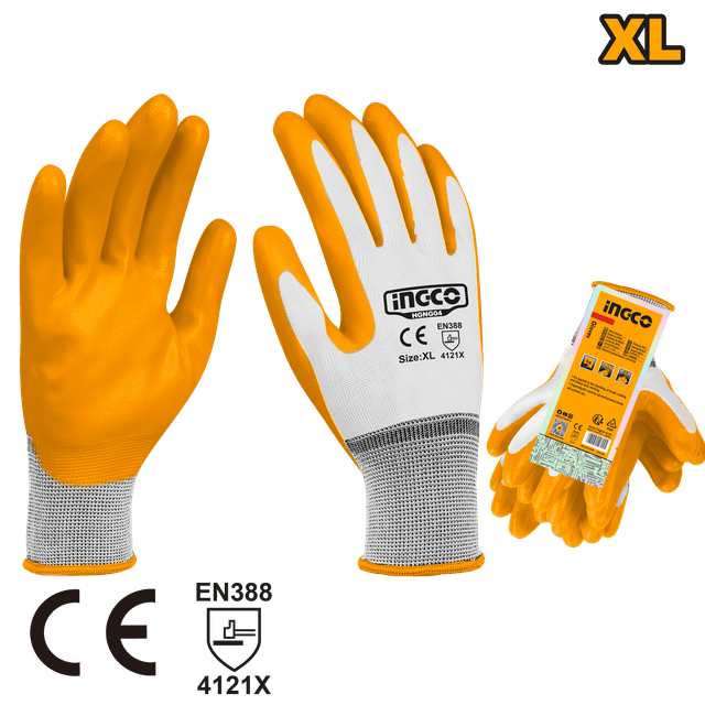 Ingco Nitrile Gloves, Xl