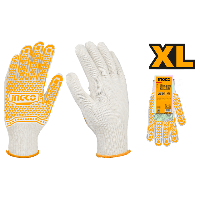 Ingco Skillcraft Glove Knit Pvc Dot M/duty Xl