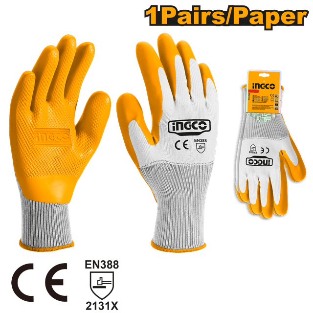 Ingco Skillcraft Glove Wrist Latex Hd Dip Palm Xl